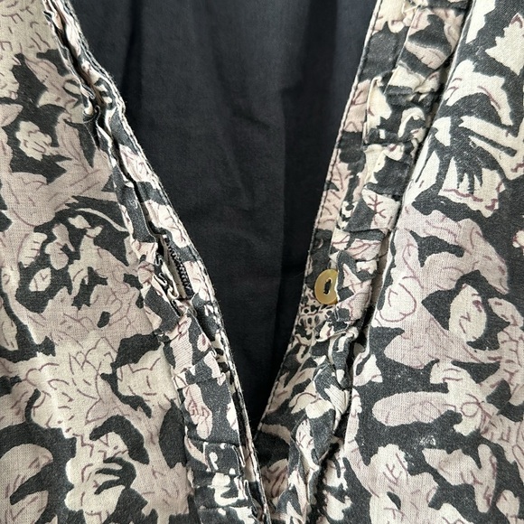 Cleobella Mylah Mini Dress Size Medium Ruffle Floral Organic Cotton Button Down - Picture 10 of 16